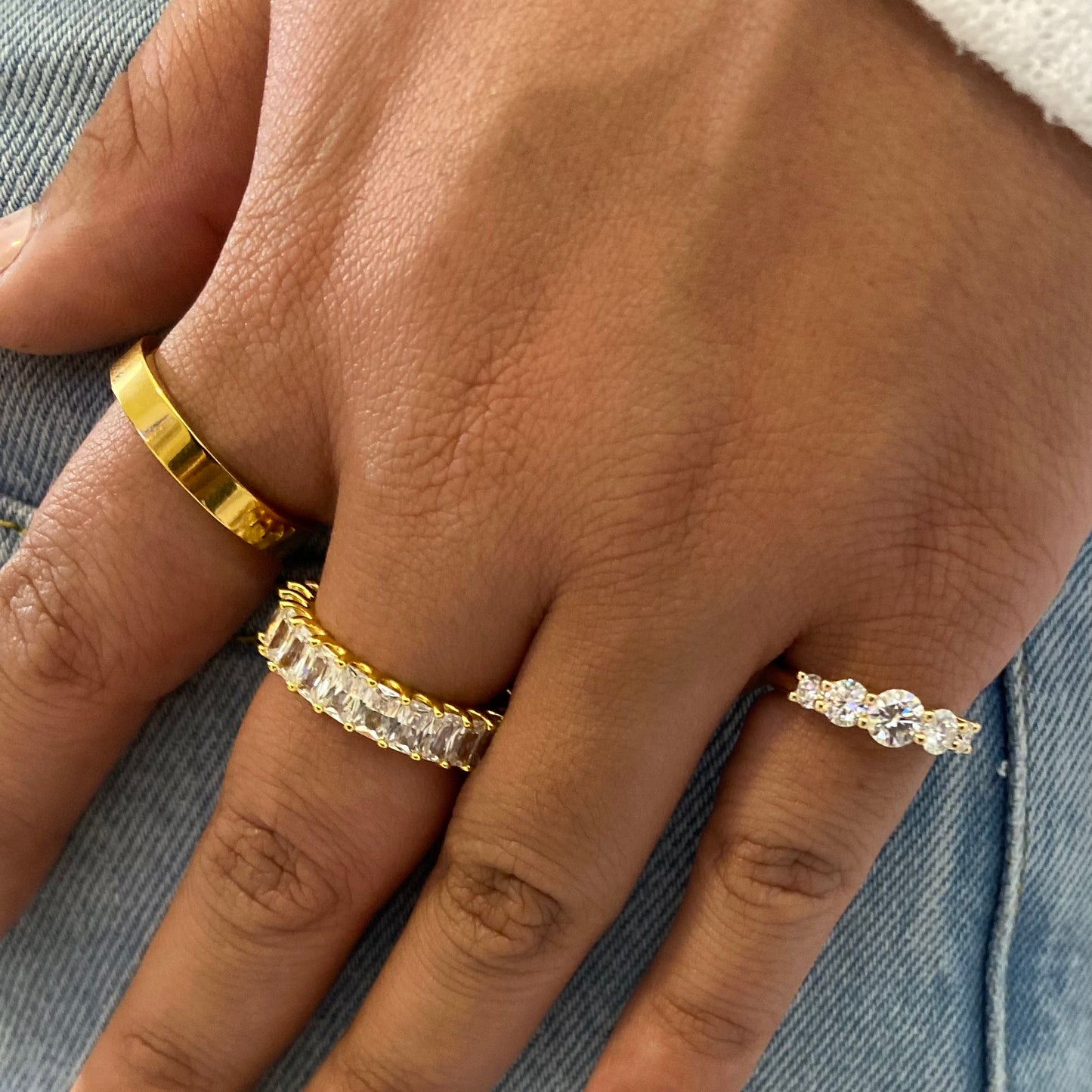 14k Solid Gold Moissanite Pinky Ring