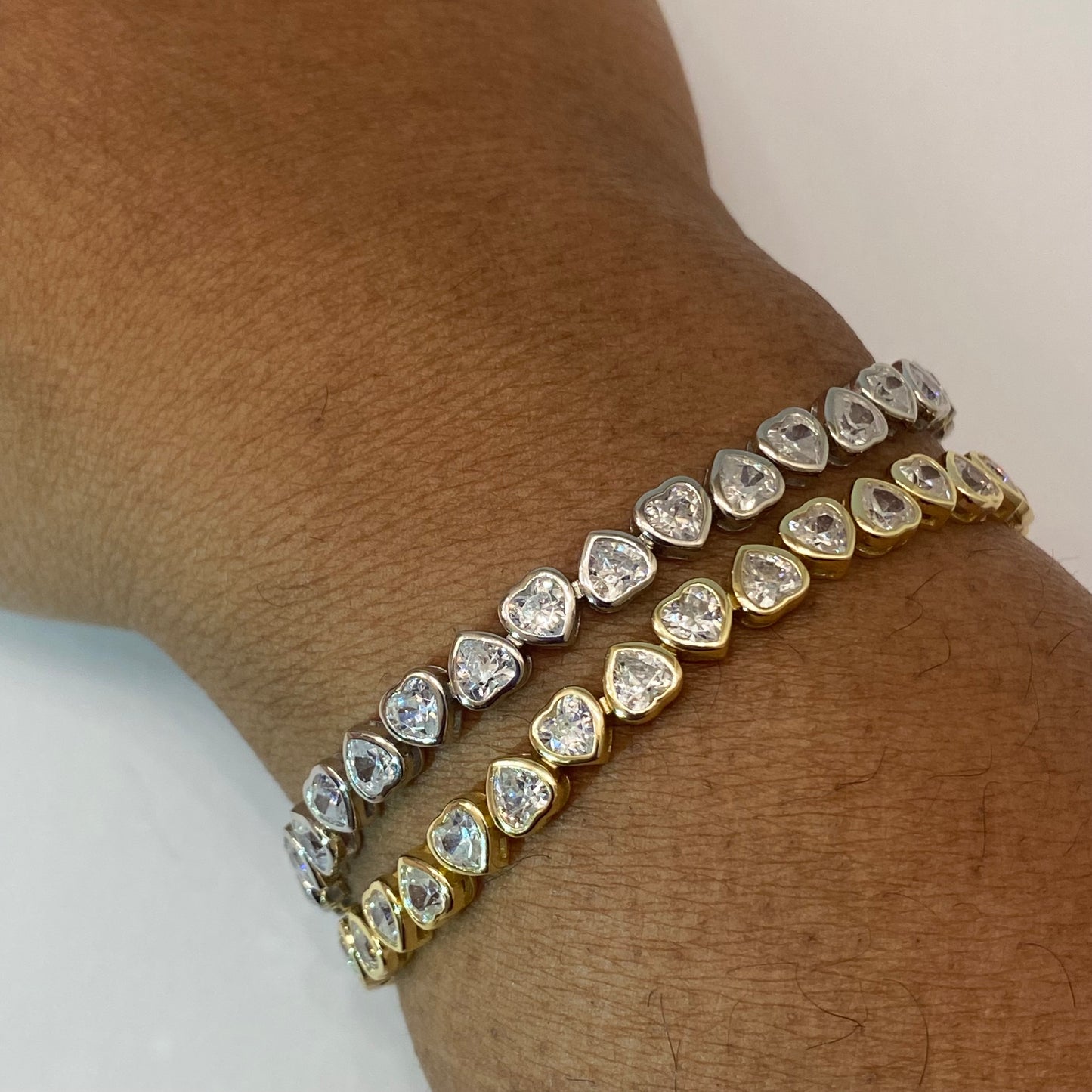 "Love Me" Heart Tennis Bracelet